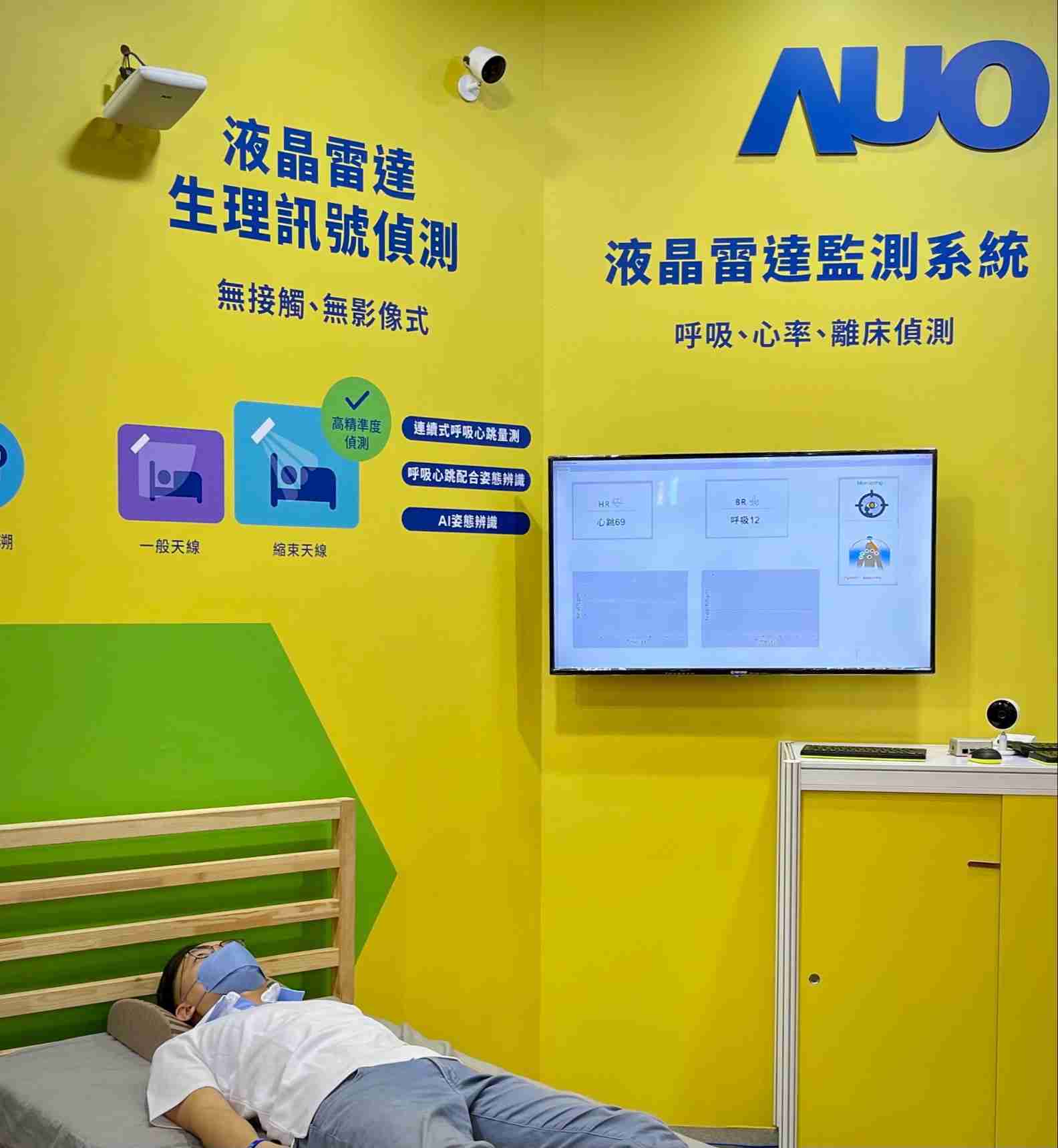 优游UB8颐康「无接触生理监测雷达」，，，免除传统线路与贴片束缚，，，，精准侦测呼吸、、、心跳等重要生理讯号