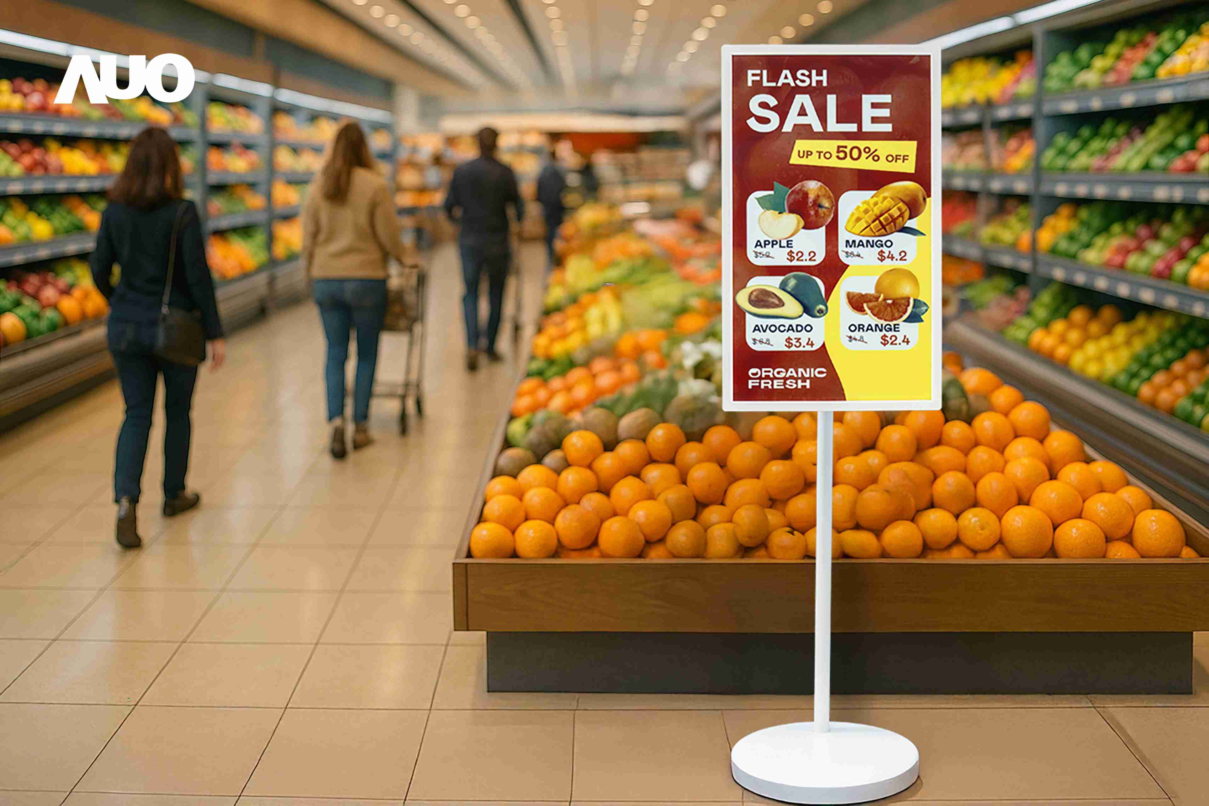 达擎首亮相低功耗、、、全彩的〝aecoPost电子纸解决方案〞，，仅在更新画面时需要微量的电力驱动，，无需布建电线的便捷设计，，，，使其可灵活应用、、、、随意置放，，，，并可透过云端或行动装置app，，，轻松管理及排程广告内容，，，晋升店头营销利器。。